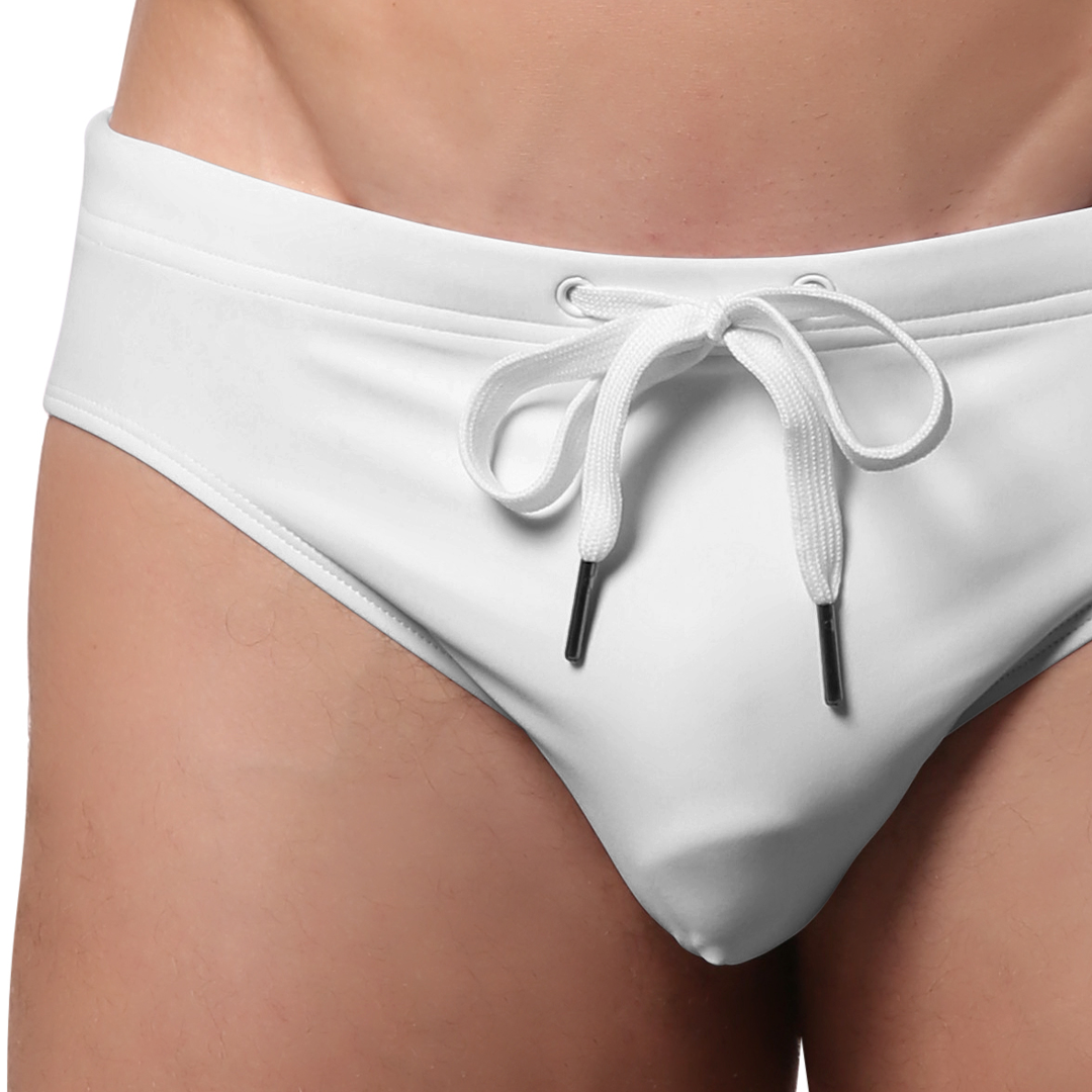 White Logo Swim Brief