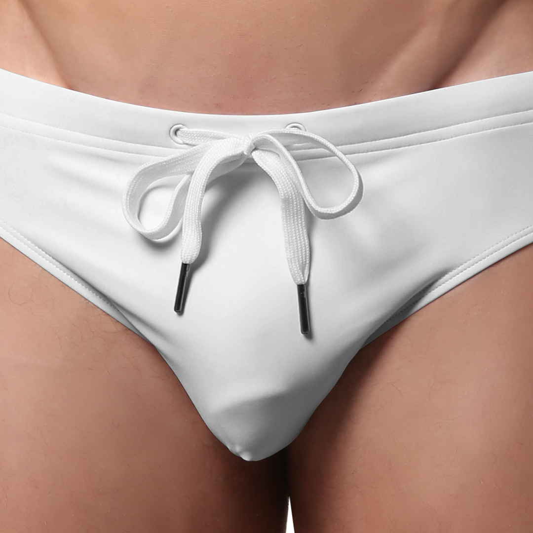 White Logo Swim Brief