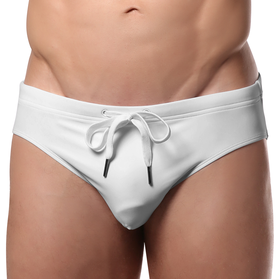 White Logo Swim Brief